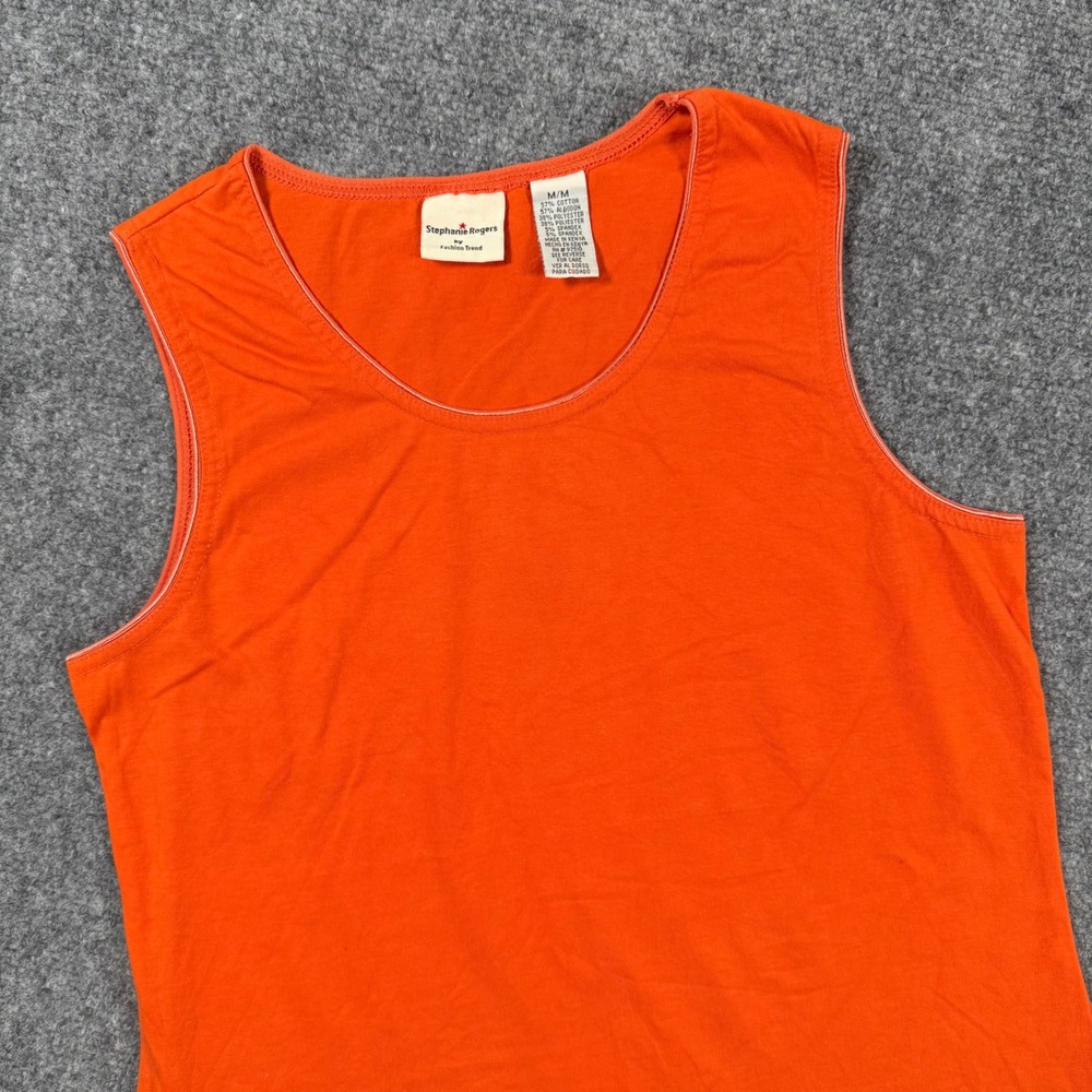 Stephanie Rogers Tank Top Medium Orange‎ Sleeveless Casual Knit Top Women's